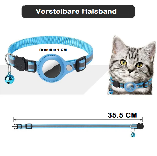 TraceMe Kattenhalsband – Reflecterend + AirTag Houder